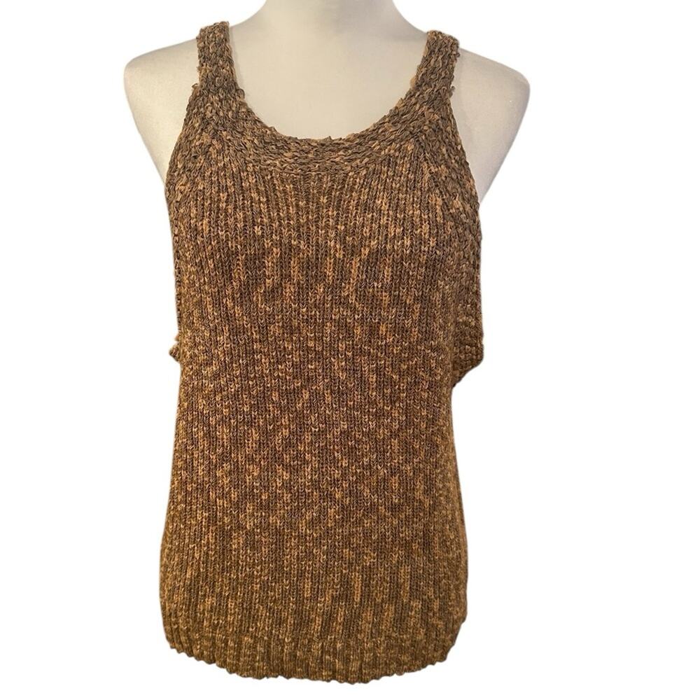 Marled XL Brown Knit Sleeveless Top